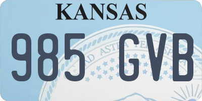 KS license plate 985GVB