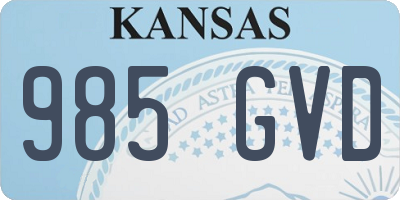 KS license plate 985GVD