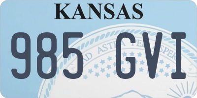 KS license plate 985GVI