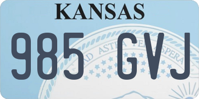 KS license plate 985GVJ