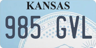 KS license plate 985GVL