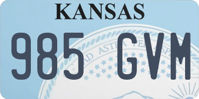 KS license plate 985GVM