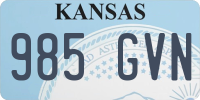 KS license plate 985GVN