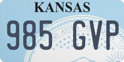 KS license plate 985GVP