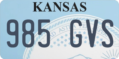 KS license plate 985GVS