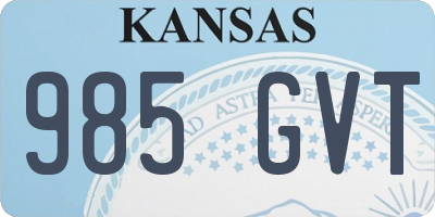 KS license plate 985GVT