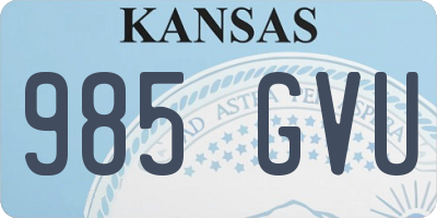KS license plate 985GVU