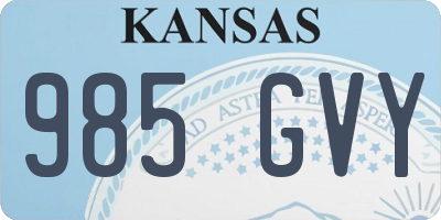 KS license plate 985GVY