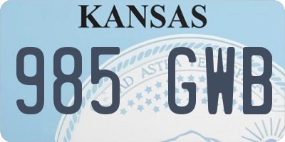 KS license plate 985GWB