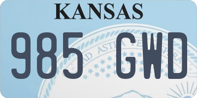 KS license plate 985GWD