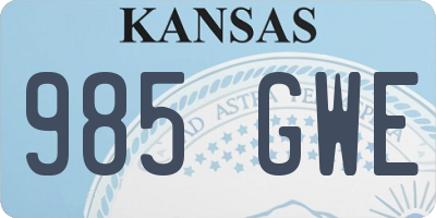 KS license plate 985GWE
