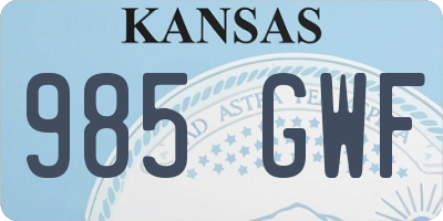 KS license plate 985GWF