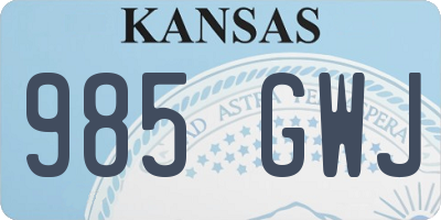 KS license plate 985GWJ