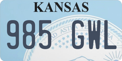 KS license plate 985GWL