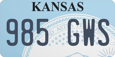 KS license plate 985GWS