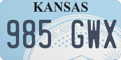 KS license plate 985GWX