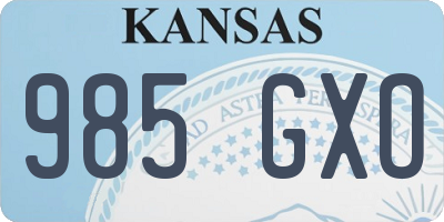 KS license plate 985GXO