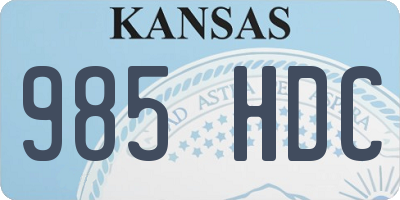 KS license plate 985HDC