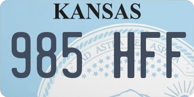 KS license plate 985HFF