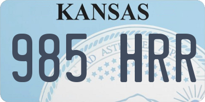 KS license plate 985HRR