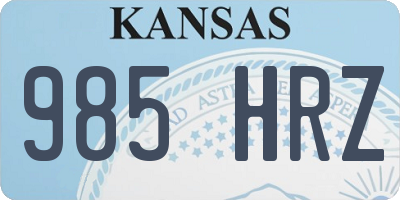 KS license plate 985HRZ