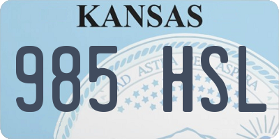 KS license plate 985HSL