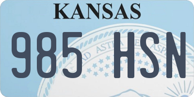 KS license plate 985HSN