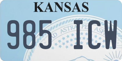 KS license plate 985ICW