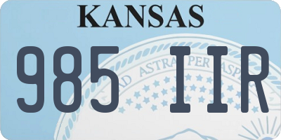 KS license plate 985IIR