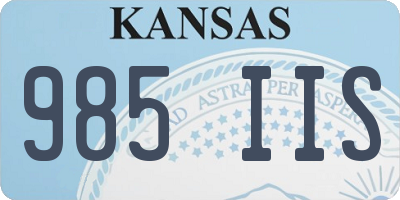 KS license plate 985IIS
