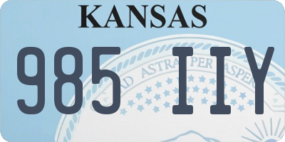 KS license plate 985IIY