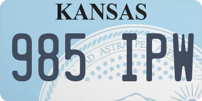 KS license plate 985IPW