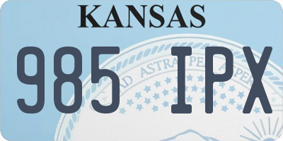 KS license plate 985IPX