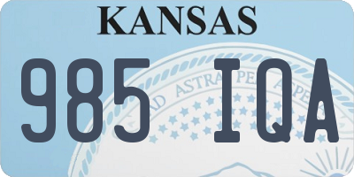 KS license plate 985IQA