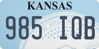 KS license plate 985IQB