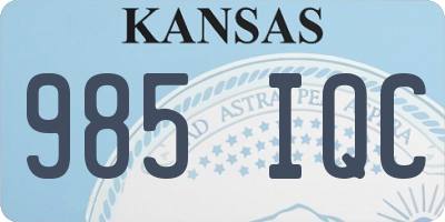 KS license plate 985IQC