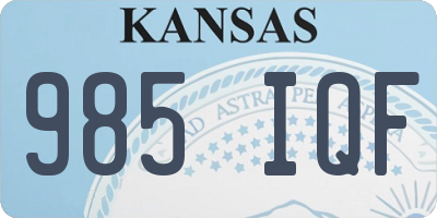 KS license plate 985IQF
