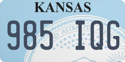 KS license plate 985IQG