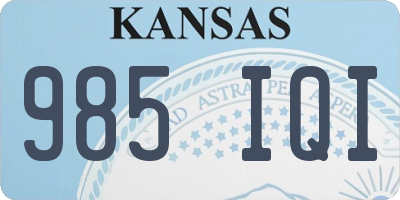 KS license plate 985IQI