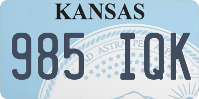 KS license plate 985IQK