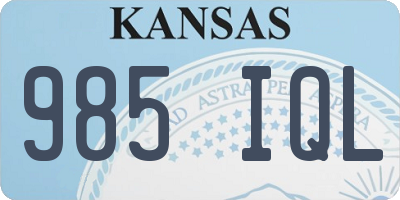 KS license plate 985IQL