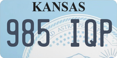 KS license plate 985IQP