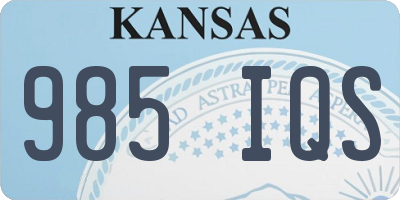 KS license plate 985IQS