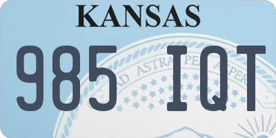 KS license plate 985IQT