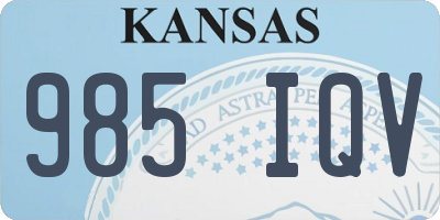 KS license plate 985IQV