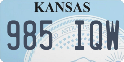 KS license plate 985IQW