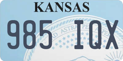 KS license plate 985IQX