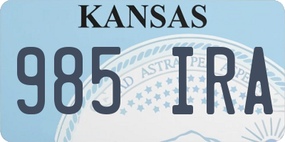 KS license plate 985IRA