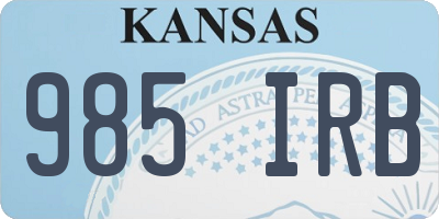 KS license plate 985IRB