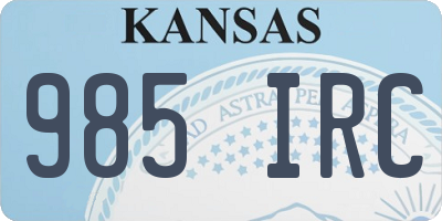 KS license plate 985IRC